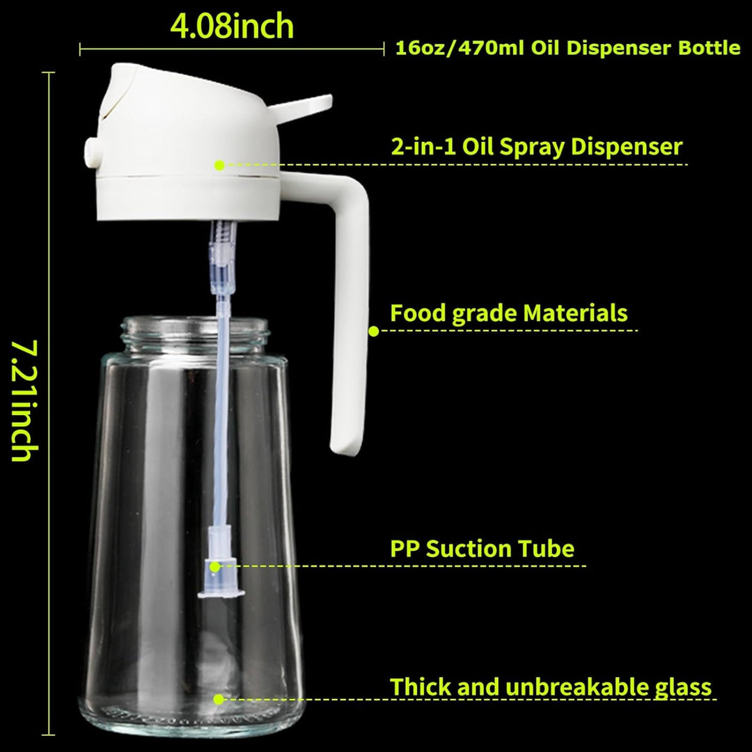 Skanto | 2-in-1 Ölspenderflasche | Ölpumpen & Spender | Gesundes Kochen