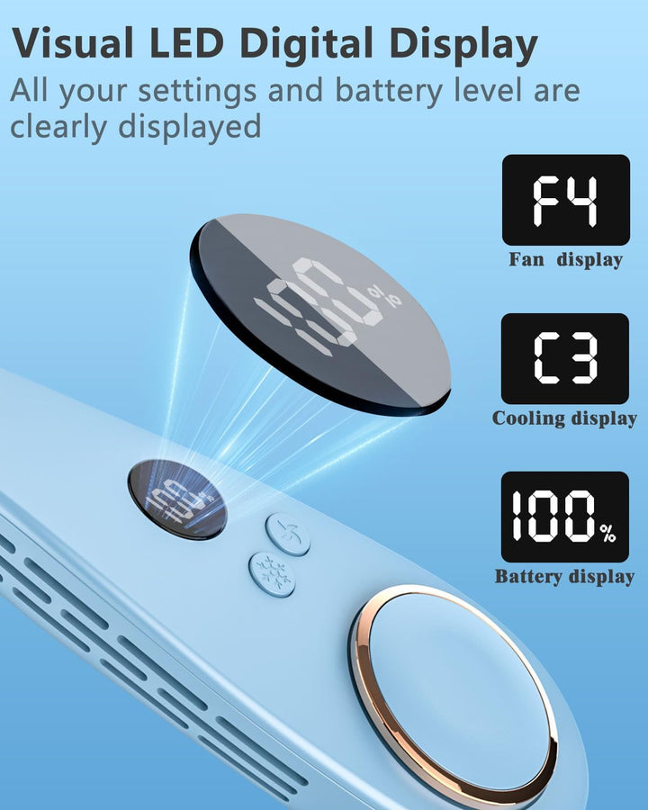 Skanto | Neck Cooler Pro – Bladeless Nackenventilator mit Kühlplatte und LED-Anzeige