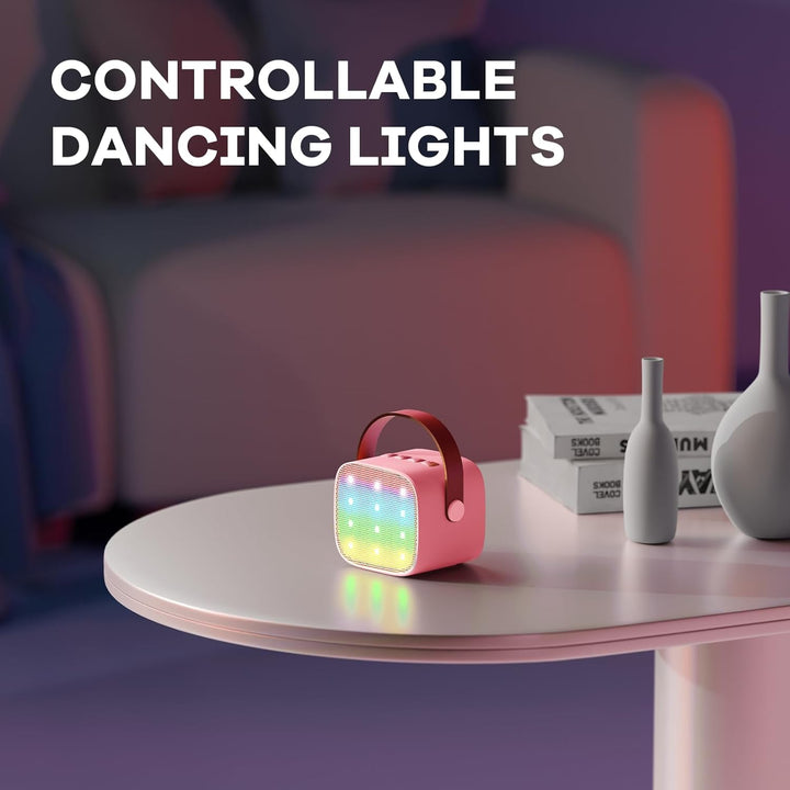 Skanto | Tragbare Mini-Karaoke-Maschine mit Bluetooth-Lautsprecher und 2 kabellosen Mikrofonen – Veylo