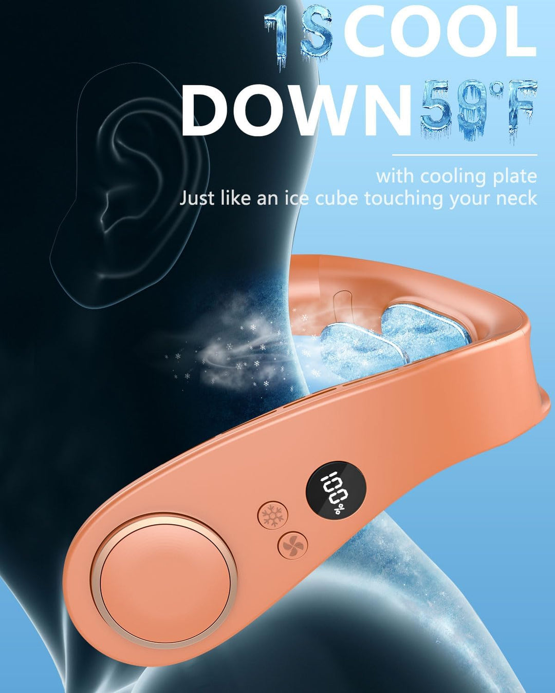 Skanto | Neck Cooler Pro – Bladeless Nackenventilator mit Kühlplatte und LED-Anzeige