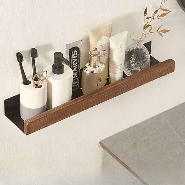 Skanto | Massivholz Bad-Organizer-Regale ohne Bohren