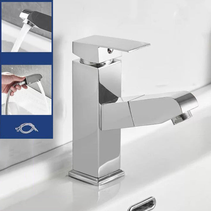 Skanto | Modernes Design Badezimmerarmatur Einhebelmischer mit Wasserschlauch