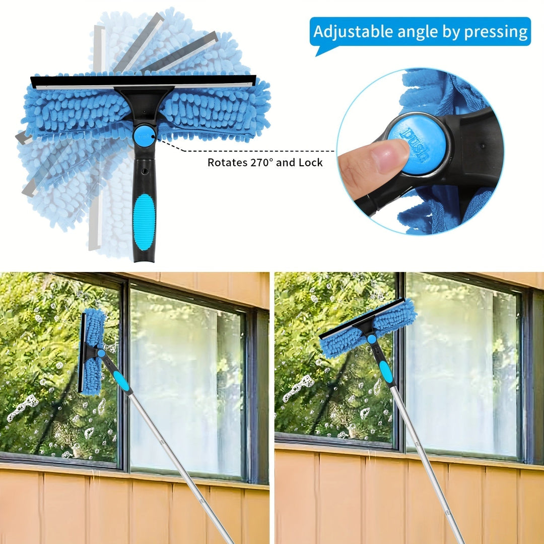 Skanto | Crystal Clear Fensterreiniger – Professionelles 2-in-1 Teleskop-Fenster- und Glasreinigungssystem