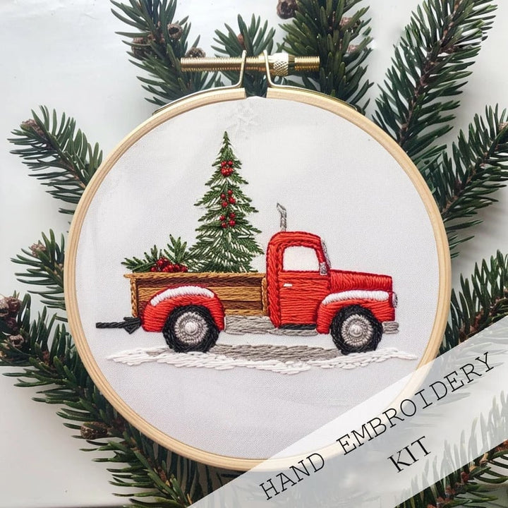 Skanto | Weihnachtliches Stickset DIY | Komplettes Bastelset für selbstgemachte Deko | 20 cm