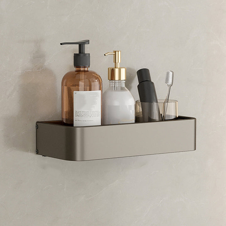 Skanto | Modernes Aluminium-Badezimmerzubehör-Set Graues Badezimmerregalsystem