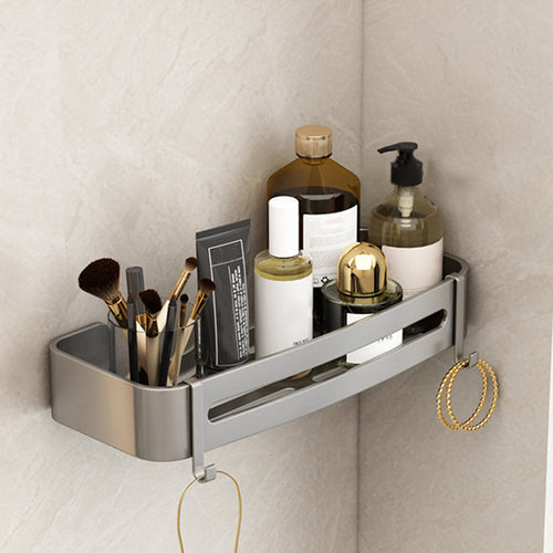 Skanto | Modernes Aluminium-Badezimmerzubehör-Set Graues Badezimmerregalsystem