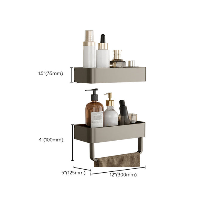 Skanto | Modernes Aluminium-Badezimmerzubehör-Set Graues Badezimmerregalsystem