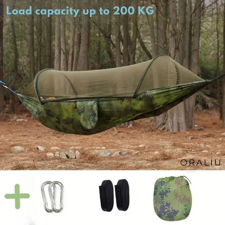 Skanto | Hängematte mit integriertem Moskitonetz – Ultimativer Outdoor-Schutz