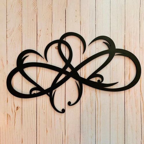Endloses Herz - Wanddeko aus Stahl, Metall-Wandkunst