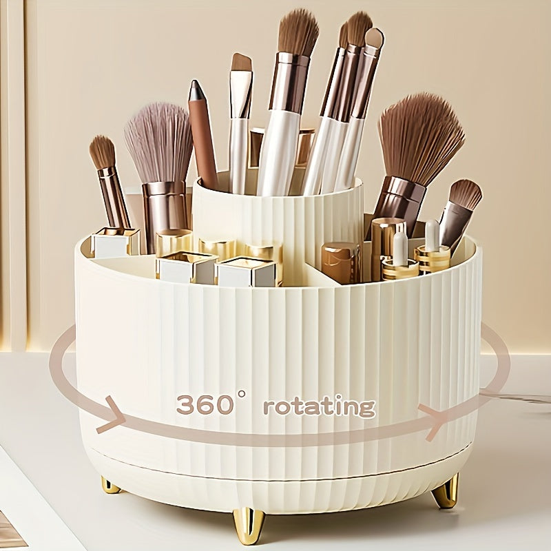Skanto | GlamSpin – 360° drehbarer Make-up- & Schreibtisch-Organizer mit 5 Fächern