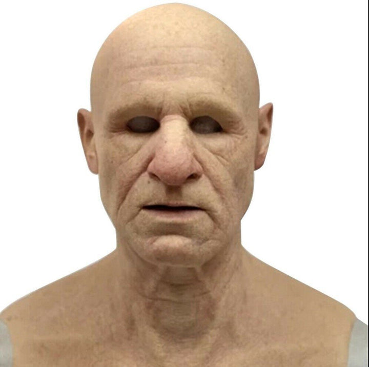 Skanto | Gruselige Alte-Mann-Maske – Realistische Latex-Halloween-Maske für Erwachsene