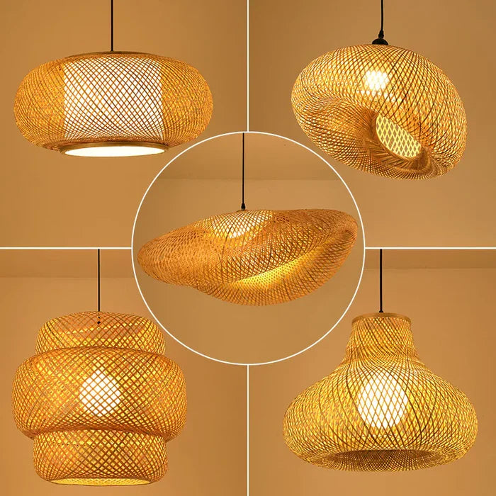 Skanto | Handgefertigte Rattan-Pendelleuchte - RayaLight