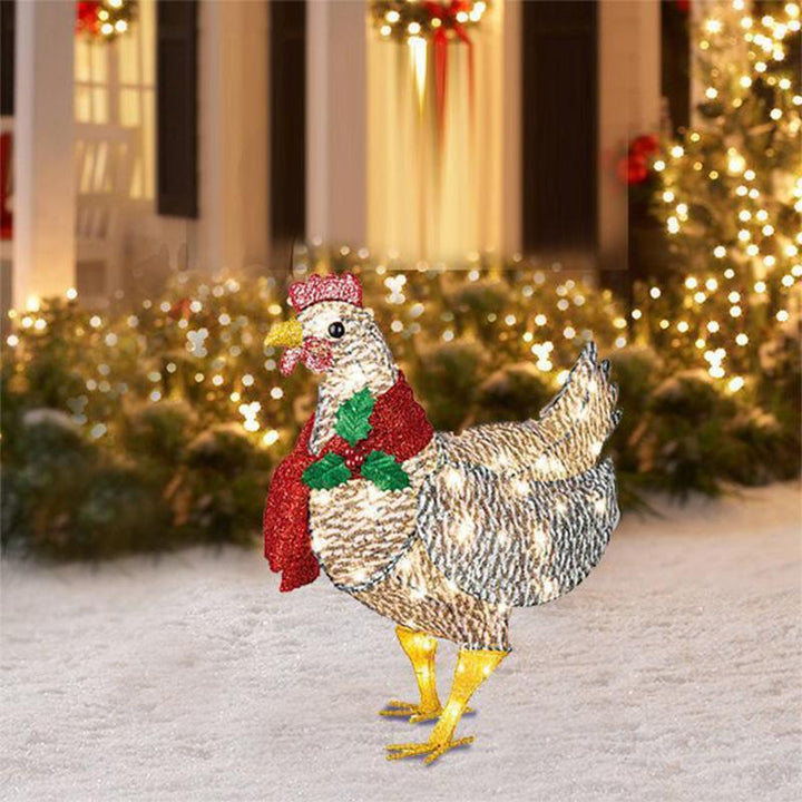 Skanto | Leuchtendes Huhn mit Schal Weihnachtsdekoration