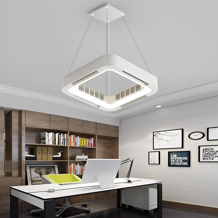 Skanto | Moderner blattloser Deckenventilator mit LED-Beleuchtung und Kronleuchter