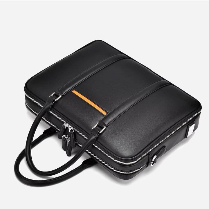 Skanto | Manhattan Business-Laptoptasche aus Leder – Umhängetasche für Dokumente