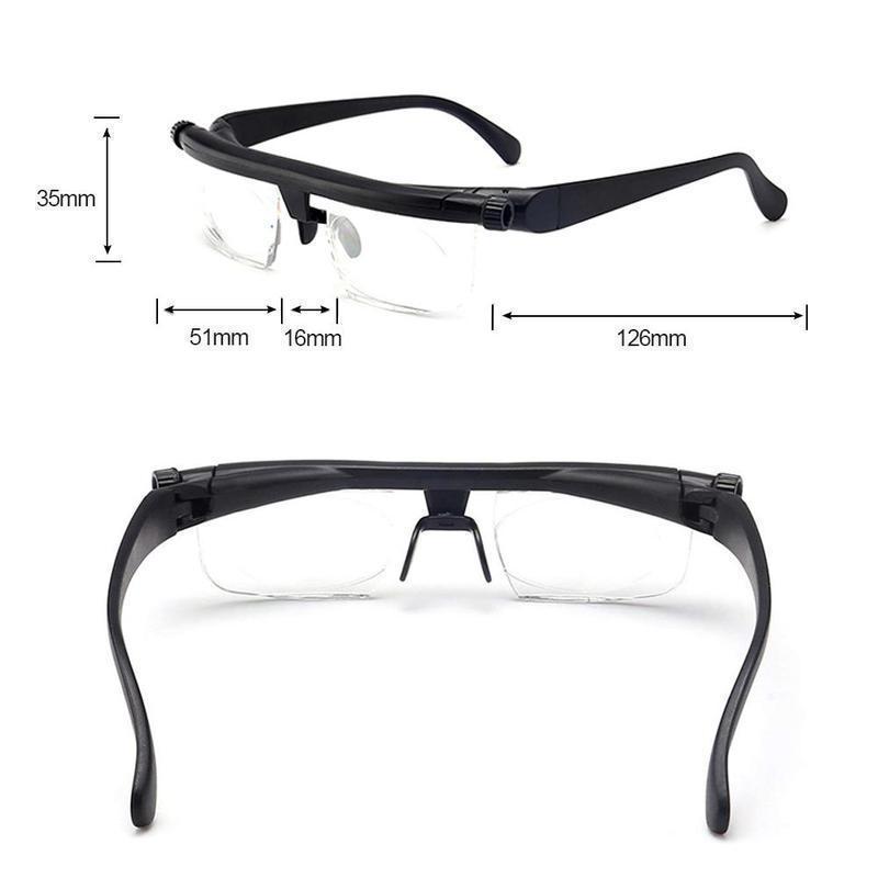 Fokussierbare Lesebrille Unisex | Einstellbare Zoom-Linse | Schwarz