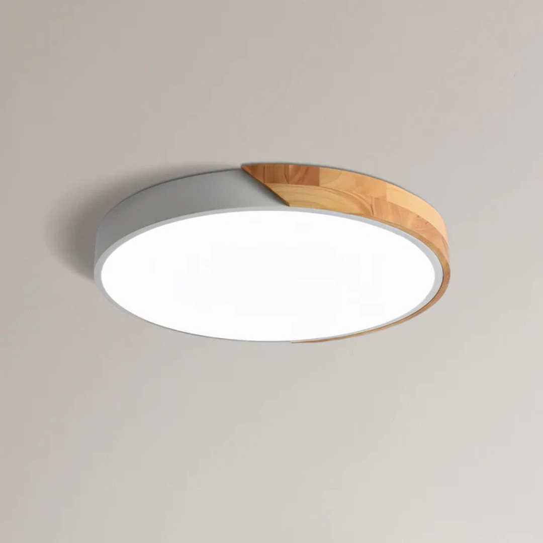 Skanto | Delos – Skandinavische Holz-LED-Deckenleuchte | Moderne energieeffiziente Innenbeleuchtung