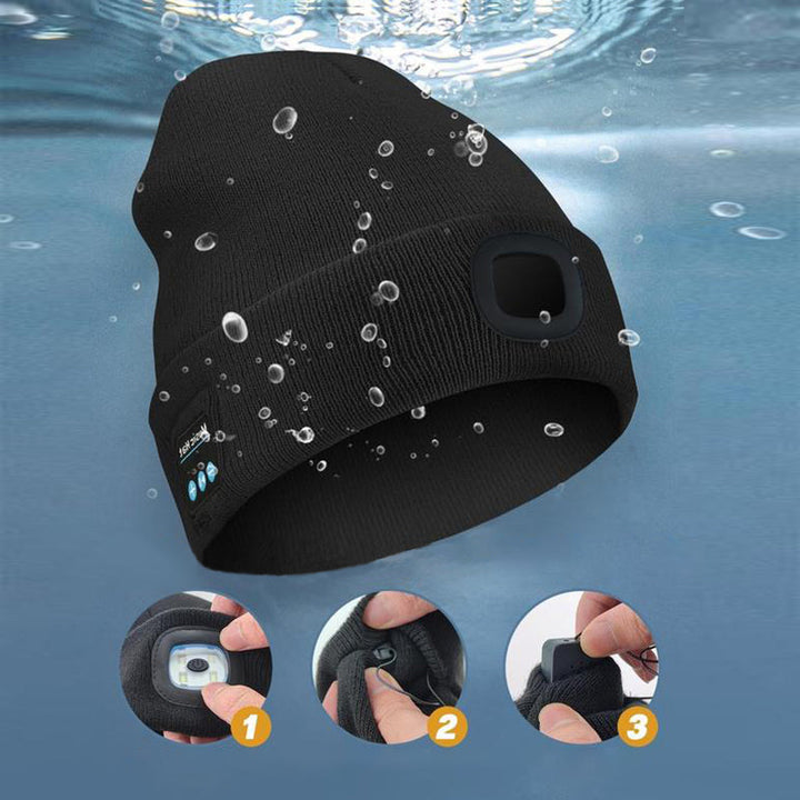 Skanto | LED Bluetooth Beanie mit abnehmbaren Lautsprechern