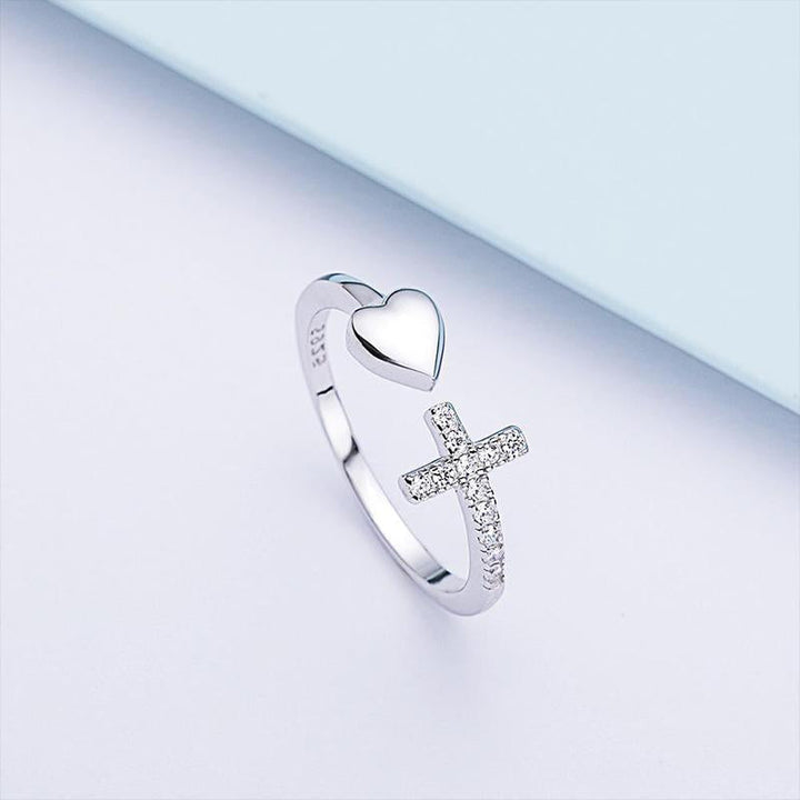 Skanto | Liebe S925 Sterling Silber Kreuzring