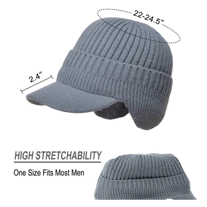 Skanto | Elastische, warme Ohrenschutz-Strickmütze für Outdoor-Fahrten