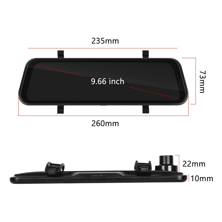 Skanto | VisionMirror Pro – Ultra HD Spiegel-Dashcam mit kabellosem CarPlay & Android Auto