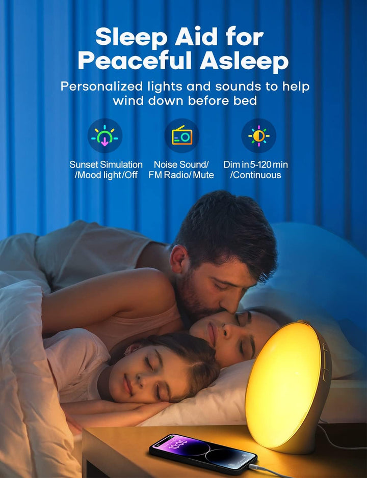 Skanto | GlowRise Natürlicher Sonnenaufgangswecker mit Sonnenaufgangs- & Sonnenuntergangssimulation