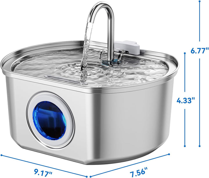 Skanto | Skanto Felindra Katzenbrunnen | Edelstahl | Fließendes Wasser für bessere Hydration | Leise & Hygienisch | 2,5 L Fassungsvermögen