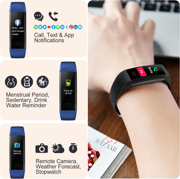 Skanto | Smartwatch mit Blutdruck- & Herzfrequenzmesser | Wasserdicht, Schlaftracking & Fitness-Einblicke für das tägliche Gesundheitsmanagement