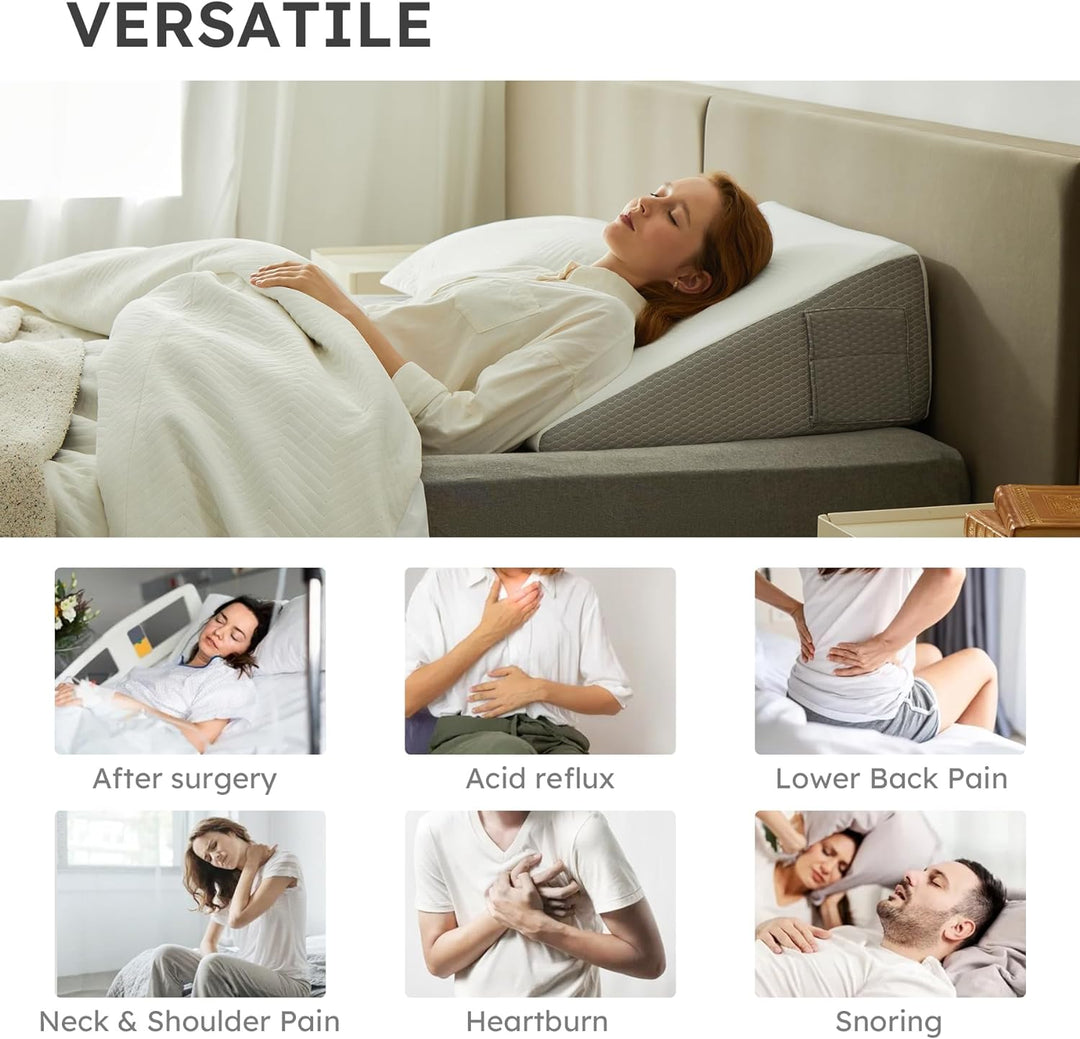 Skanto | Deluxe Kniebeugen-Stützkissen | Kühlendes Gel-Memory-Schaum, abnehmbarer Bezug & ideal bei Rückenschmerzen und Sodbrennen