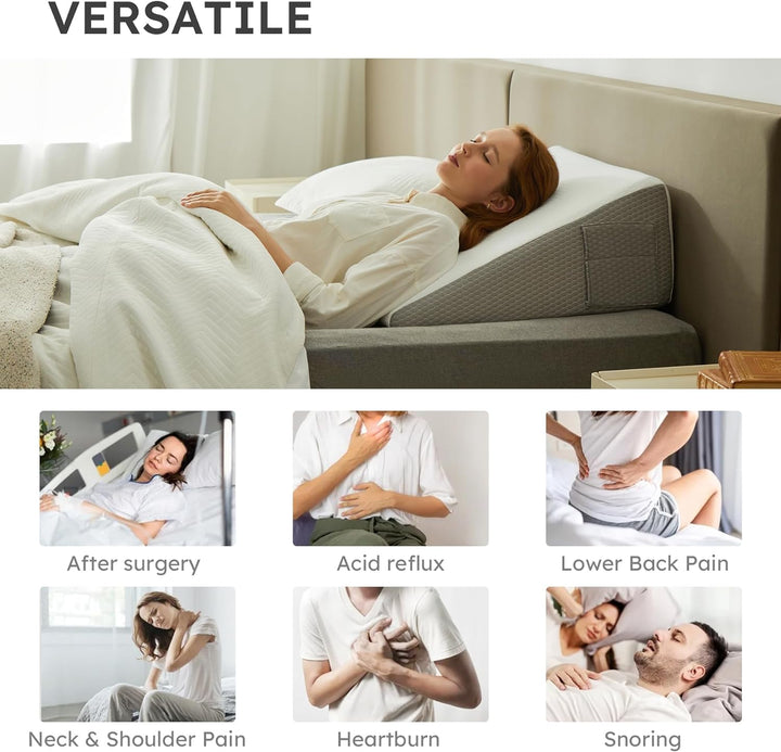 Skanto | Deluxe Kniebeugen-Stützkissen | Kühlendes Gel-Memory-Schaum, abnehmbarer Bezug & ideal bei Rückenschmerzen und Sodbrennen