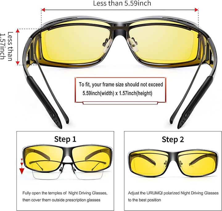 Skanto | Jeremy Night Vision Polaroid Fahrbrille – Entspiegelte Gläser für sicheres Fahren bei Nacht