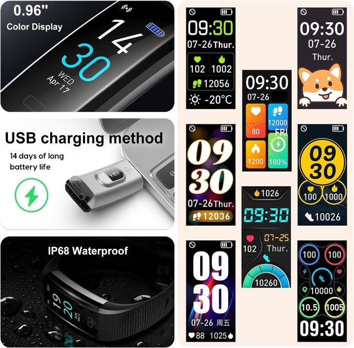 Skanto | Smartwatch mit Blutdruck- & Herzfrequenzmesser | Wasserdicht, Schlaftracking & Fitness-Einblicke für das tägliche Gesundheitsmanagement