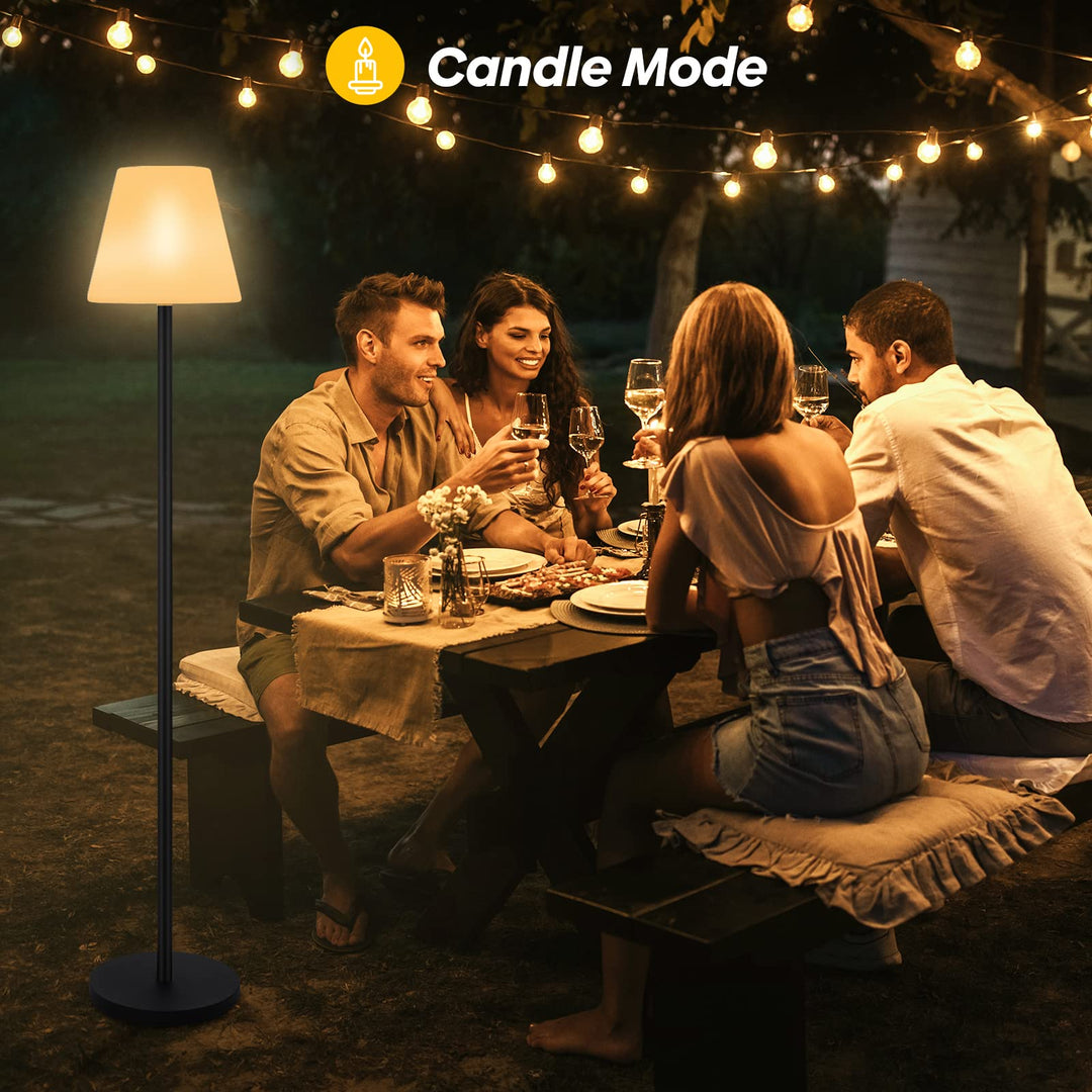 Skanto | Gewiny Solarbetriebene Outdoor-Stehleuchte – dimmbare LED, wasserdicht, kabellos für Terrasse & Garten