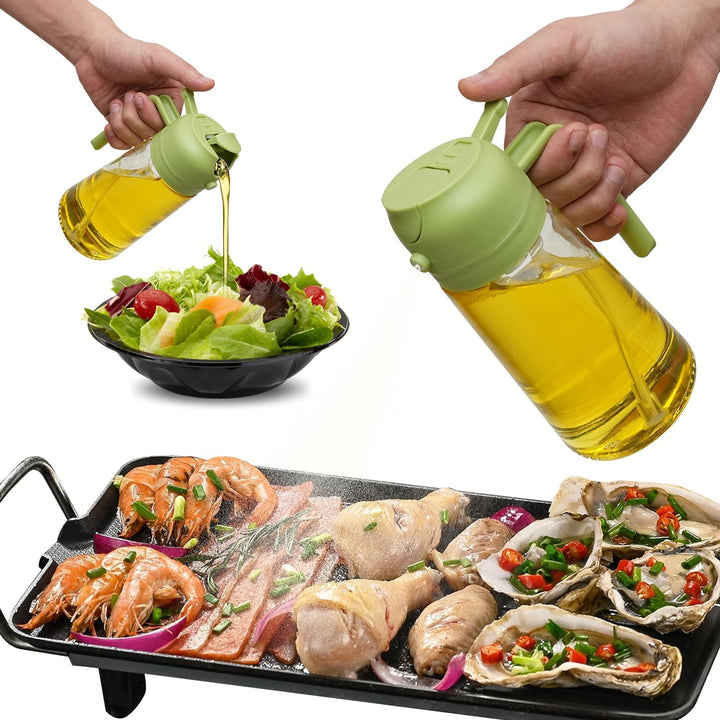 Skanto | 2-in-1 Ölspenderflasche | Ölpumpen & Spender | Gesundes Kochen
