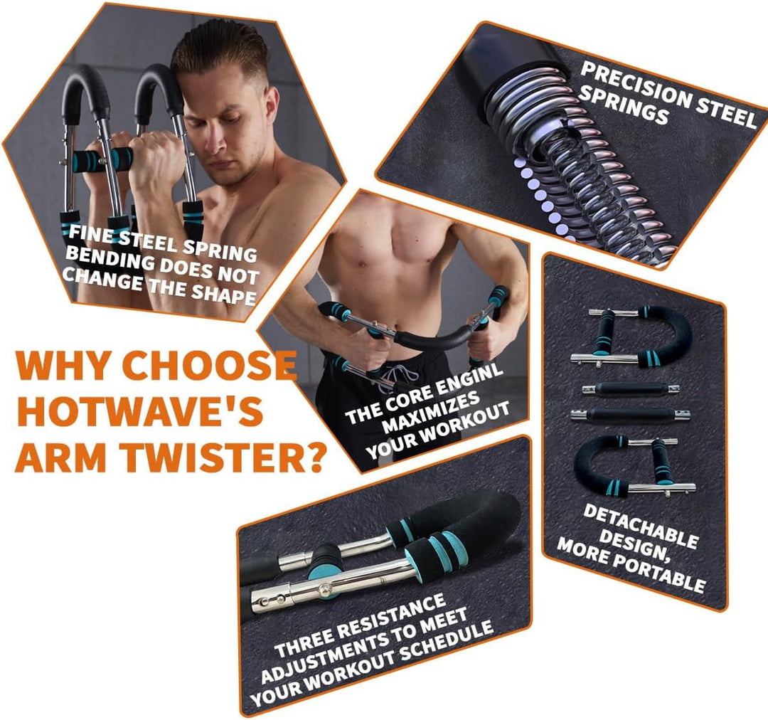 Skanto | Twister Armtrainer – Verstellbare Federstange für Oberkörper-Krafttraining