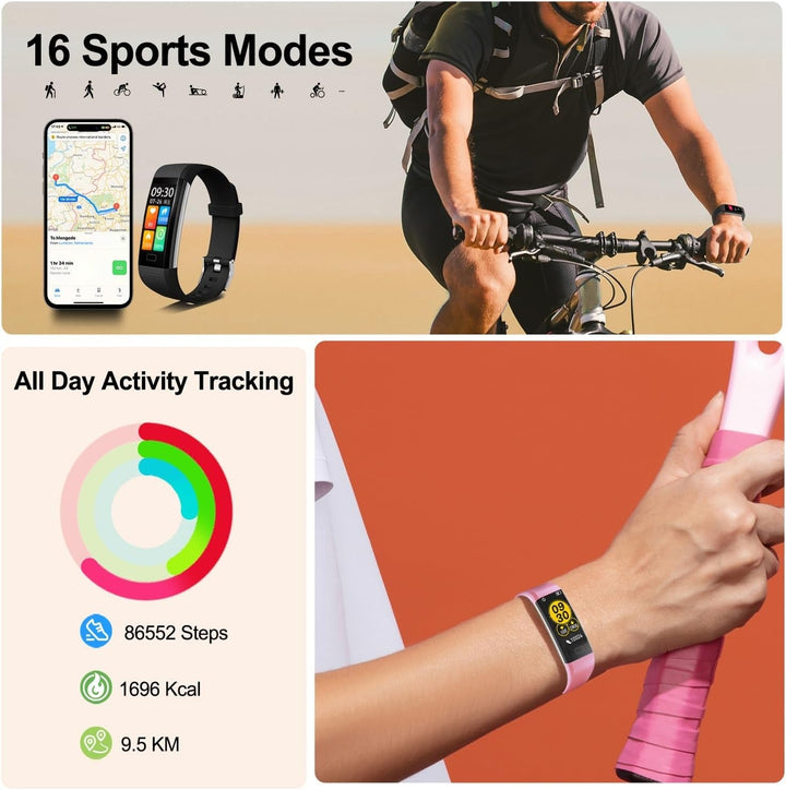 Skanto | Smartwatch mit Blutdruck- & Herzfrequenzmesser | Wasserdicht, Schlaftracking & Fitness-Einblicke für das tägliche Gesundheitsmanagement