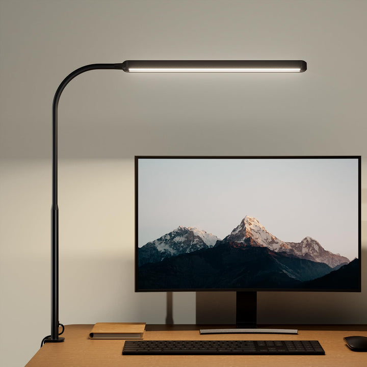 Skanto | Superdanny LED Schreibtischlampe, augenschonend, 360° Schwanenhals schwenkbar, Touch Control, 3 Lichtfarben,