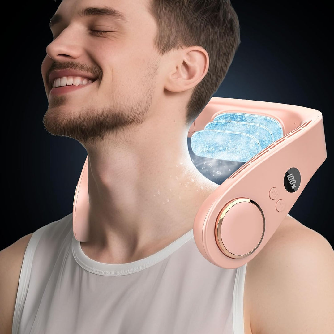 Skanto | Neck Cooler Pro – Bladeless Nackenventilator mit Kühlplatte und LED-Anzeige