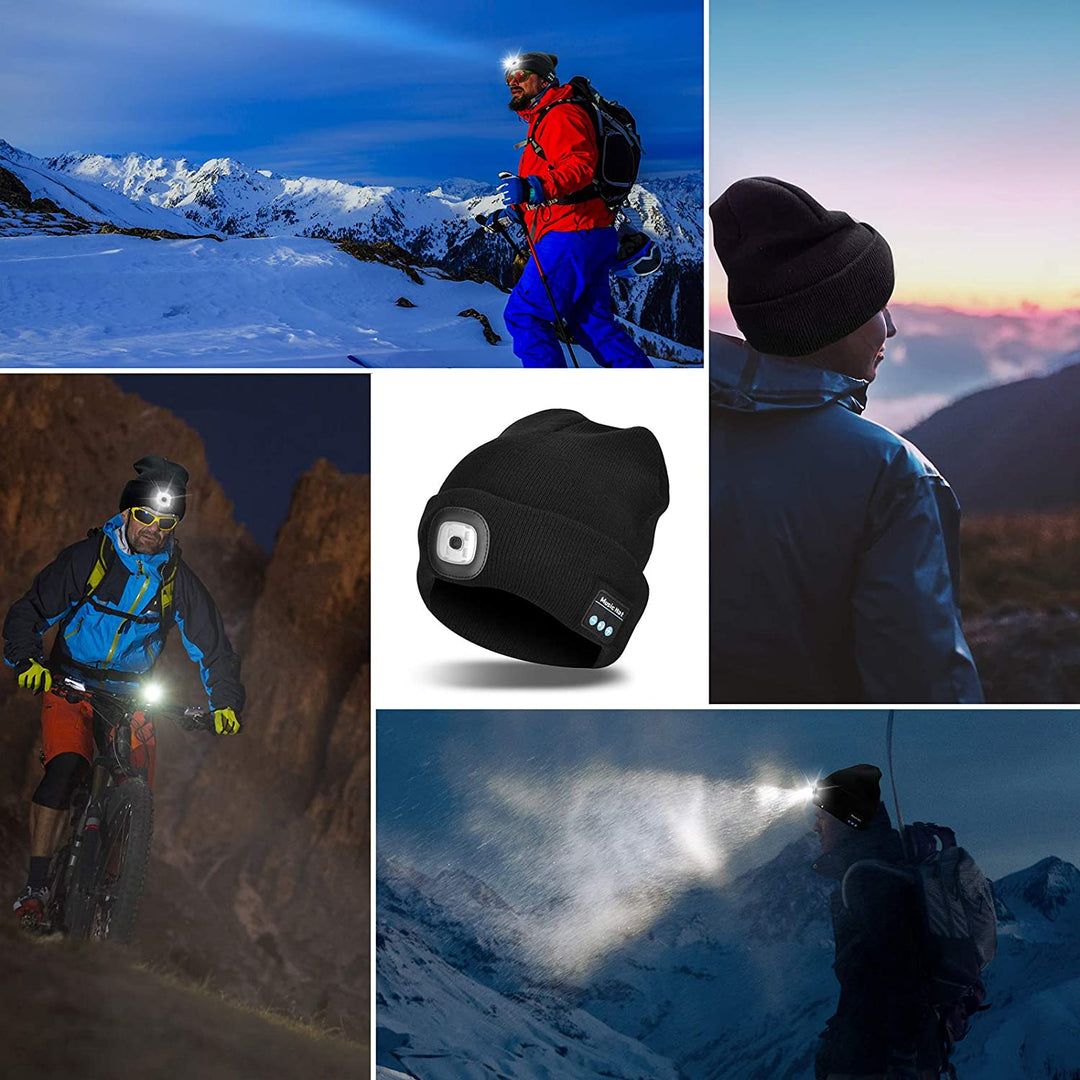 Bluetooth Mütze mit Licht Drahtlose Kopfhörer