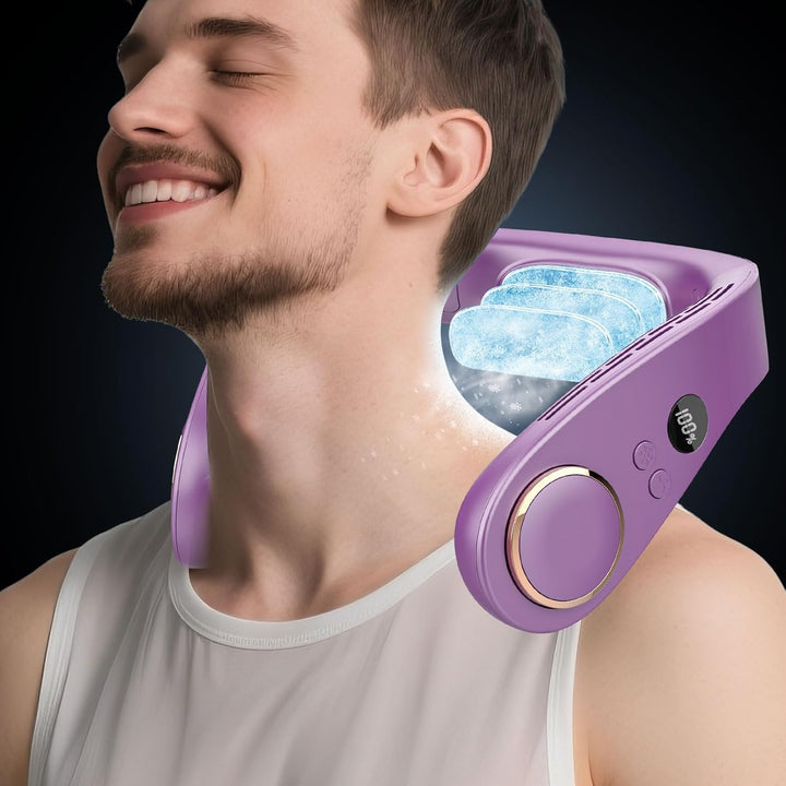 Skanto | Neck Cooler Pro – Bladeless Nackenventilator mit Kühlplatte und LED-Anzeige