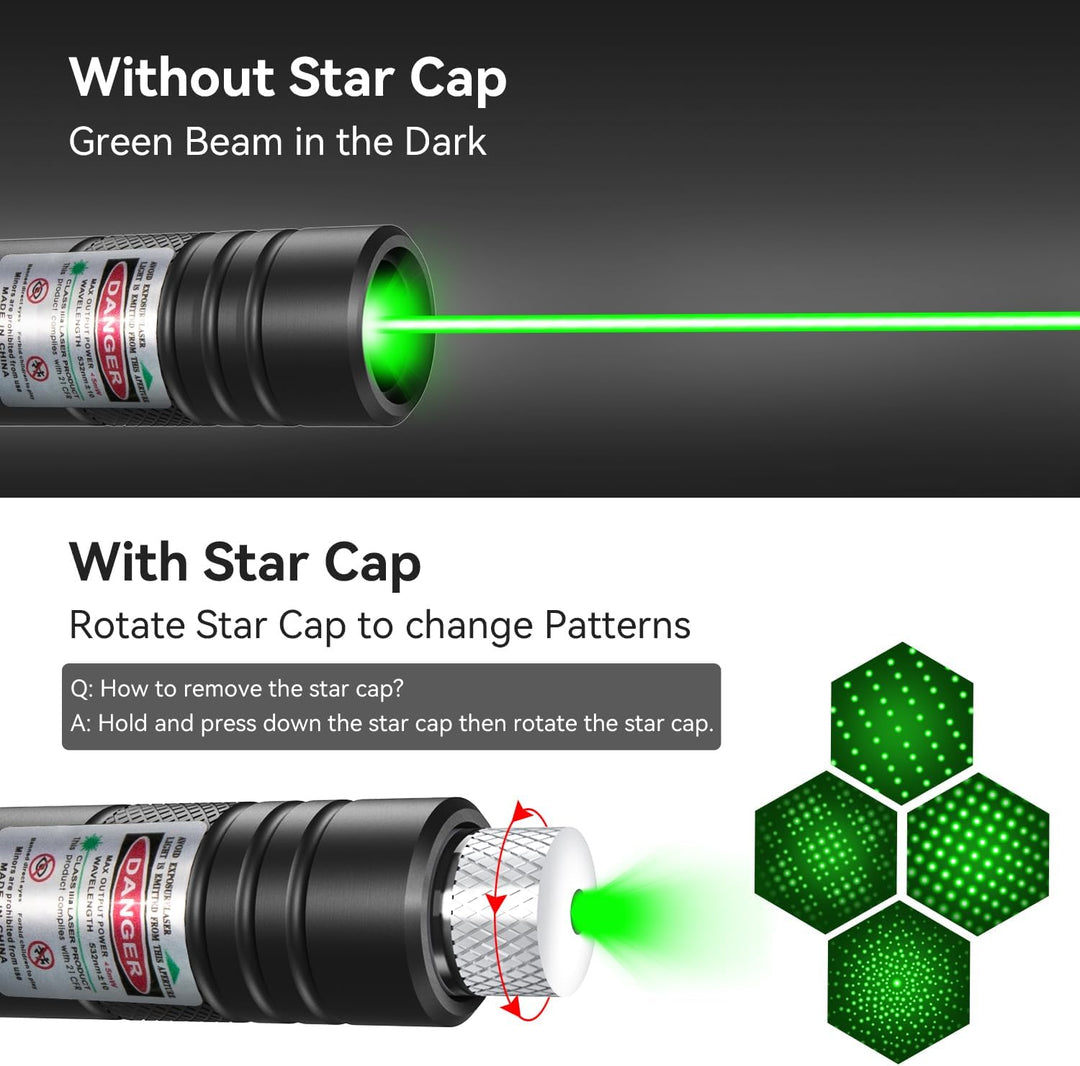 Skanto | Wiederaufladbarer grüner Laserpointer Outdoor Metall-Taschenlampe