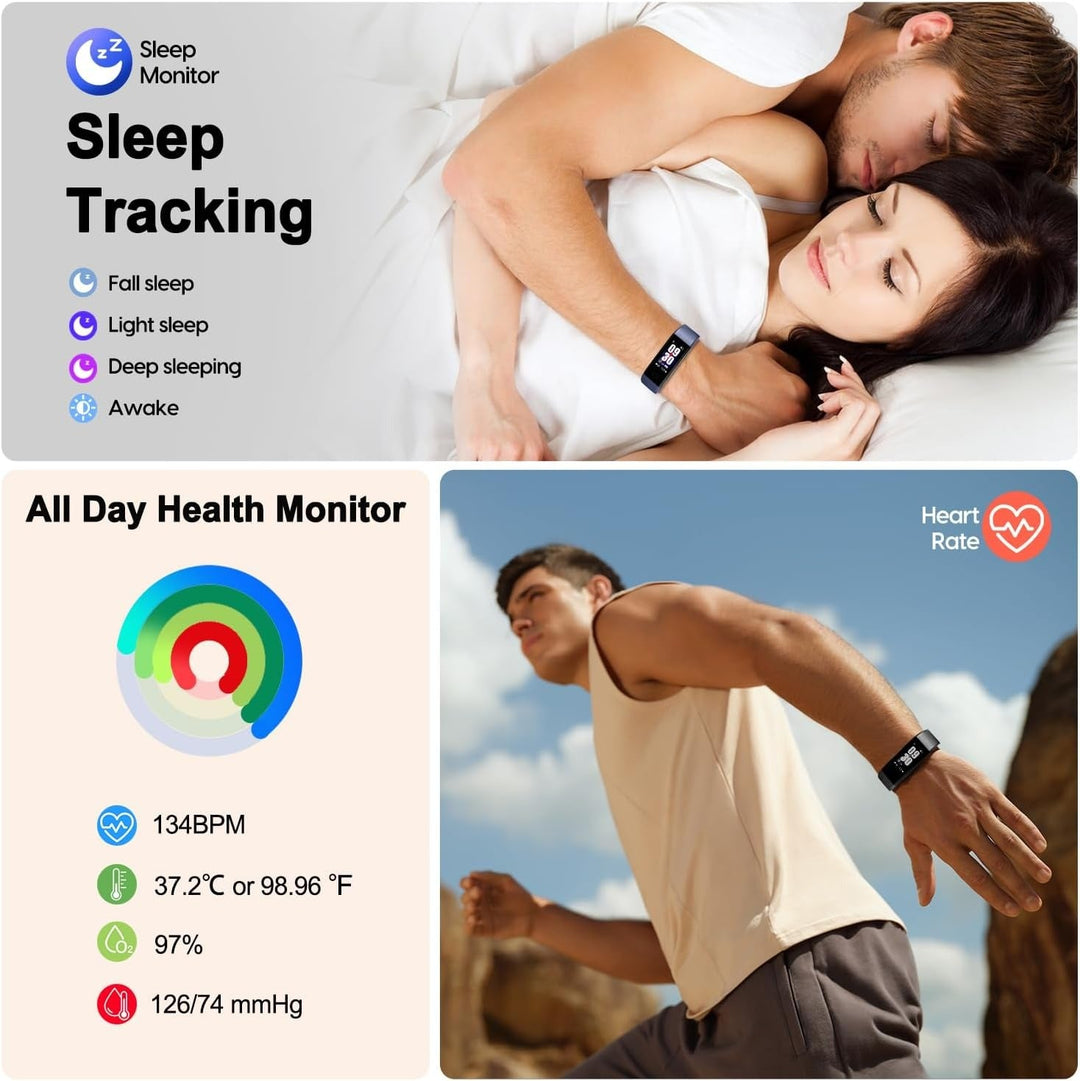 Skanto | Smartwatch mit Blutdruck- & Herzfrequenzmesser | Wasserdicht, Schlaftracking & Fitness-Einblicke für das tägliche Gesundheitsmanagement