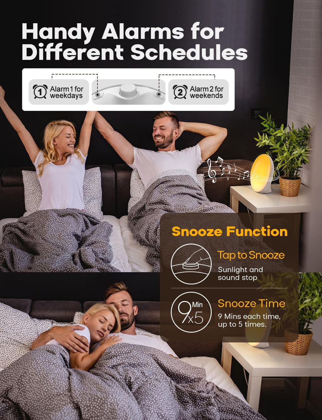 Skanto | GlowRise Natürlicher Sonnenaufgangswecker mit Sonnenaufgangs- & Sonnenuntergangssimulation