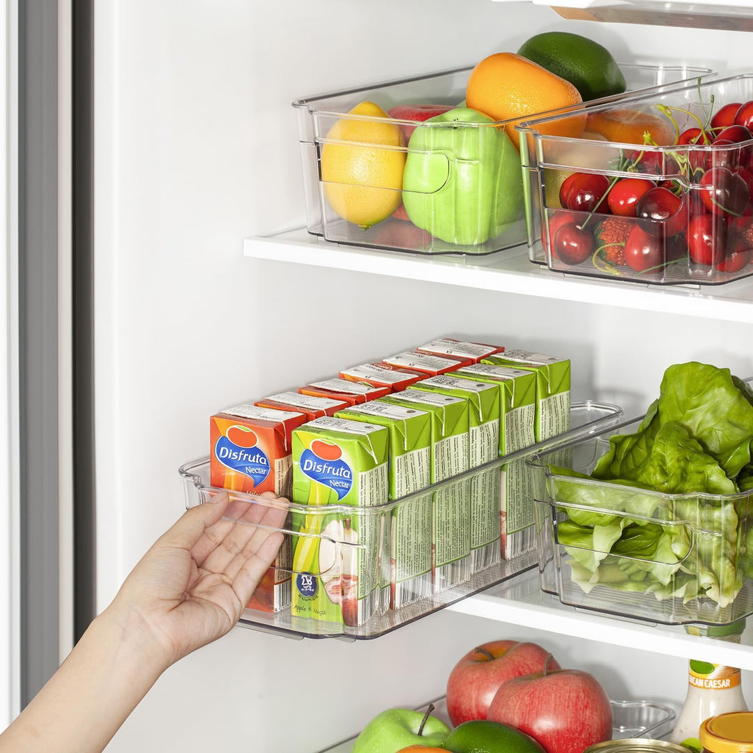 Skanto | Transparente Kühlschrank-Aufbewahrungsboxen (4 Stück) – Coolorganize