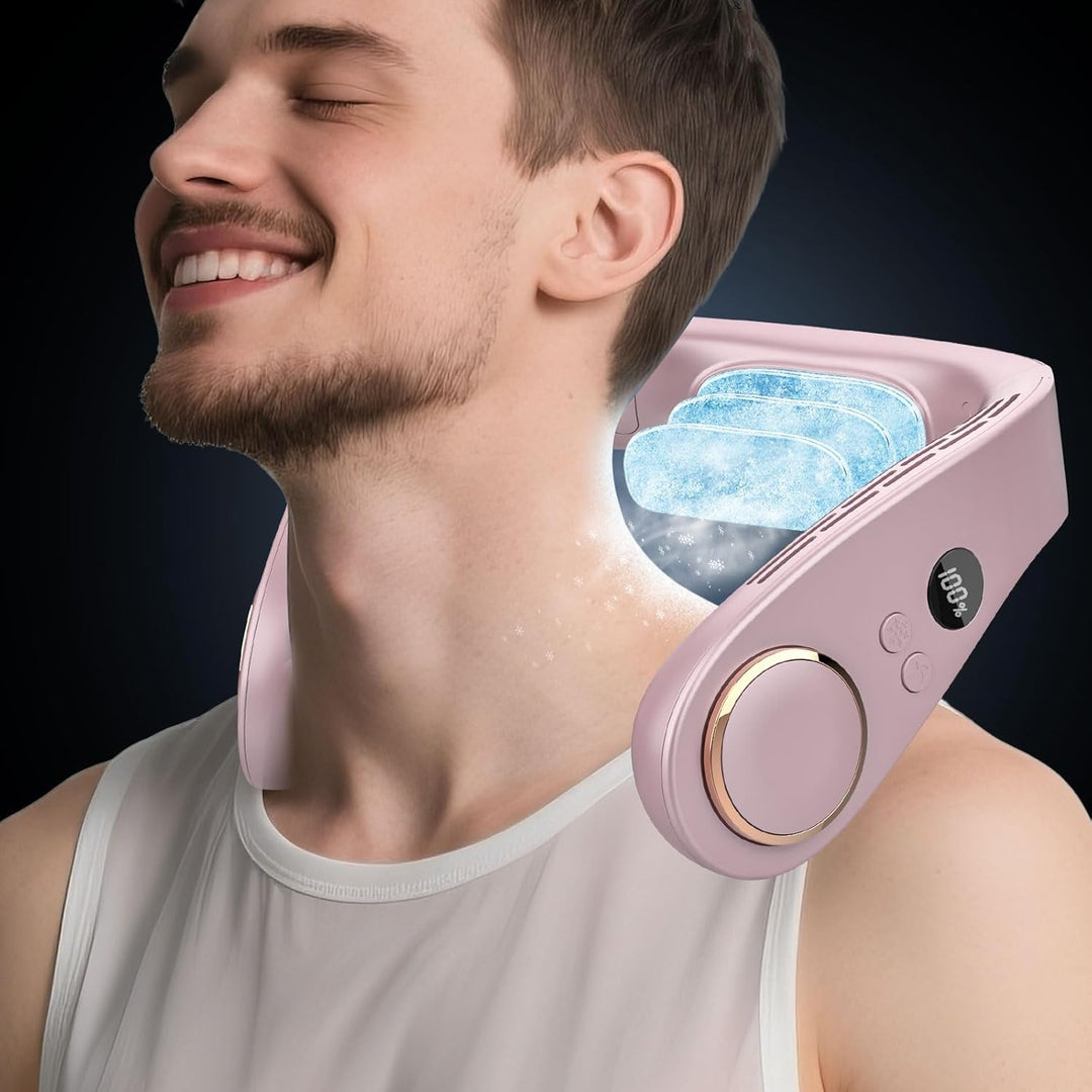 Skanto | Neck Cooler Pro – Bladeless Nackenventilator mit Kühlplatte und LED-Anzeige