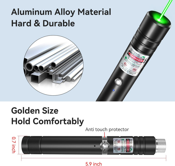 Skanto | Wiederaufladbarer grüner Laserpointer Outdoor Metall-Taschenlampe