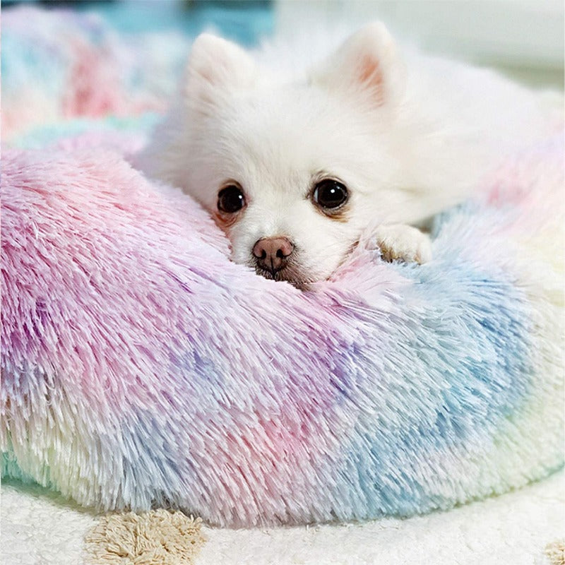 Skanto | Beef Rainbow Extra Plüsch Beruhigende Donut-Hundebetten