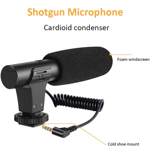 Skanto | Professionelles Video-Mikrofon-Kit mit Ständer und LED-Videoleuchte
