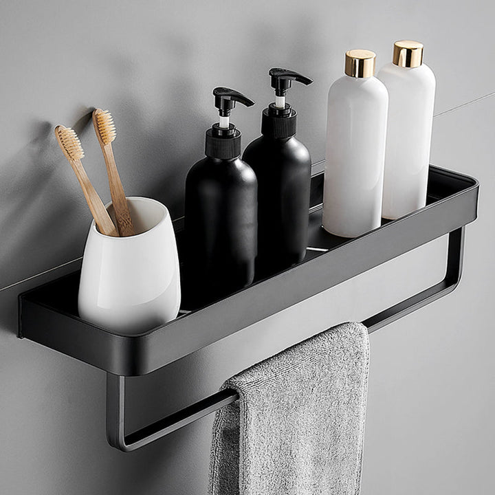 Mattschwarzes modernes Badezimmer-Set 1/2 – Edelstahl-Badezimmerregal