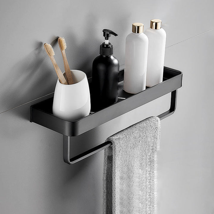 Mattschwarzes modernes Badezimmer-Set 1/2 – Edelstahl-Badezimmerregal